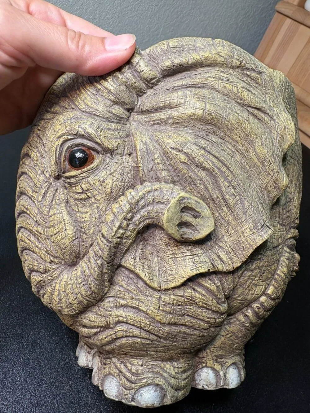 Vintage Resin Elephant Planter